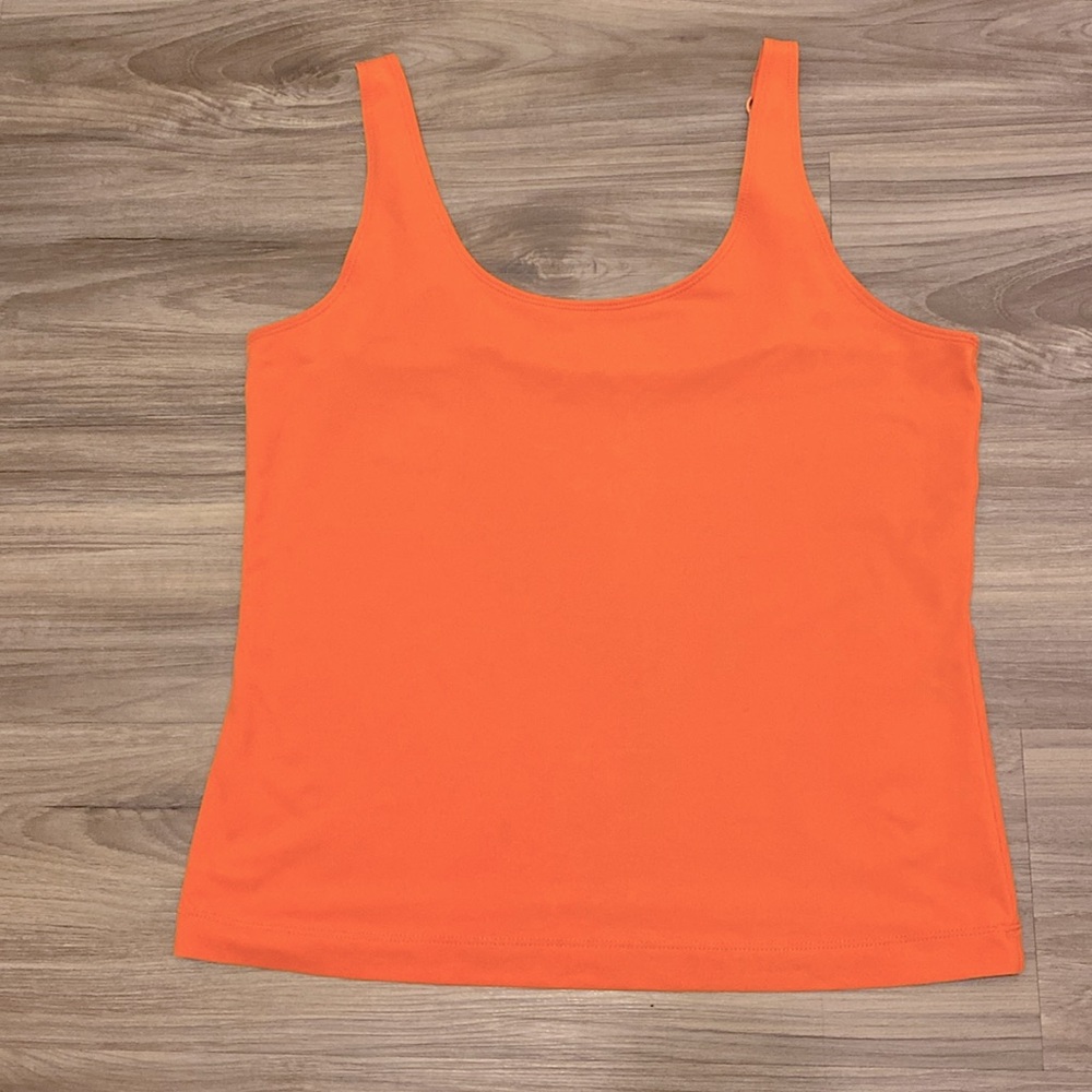 CHICOS 1 Size Medium Tank Cami Sleeveless Top orange‎ Adjustable Strap nylon